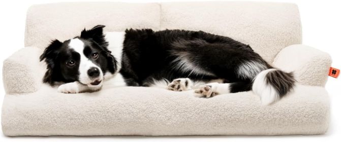 MEWOOFUN Washable Small Dog Bed - 25.6x19.7x7.9 Inch Waterproof Pet Bed With Removable Cover & Non-Slip Bottom For Puppies & Kittens Grey