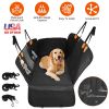Dog Car Seat Cover For Back Seat Waterproof Oxford Cloth Seat Cover Hammock Non-Slip Scratchproof Back Seat Extender with Side Flap Mesh Window Storag