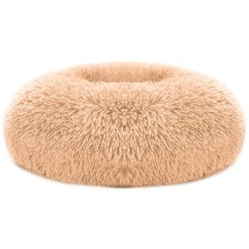 Pet Dog Bed Soft Warm Fleece Puppy Cat Bed Dog Cozy Nest Sofa Bed Cushion For S/M Dog (Option: PetCalmingBed BrownL)
