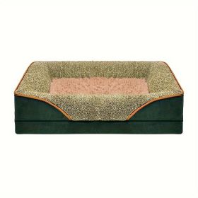 Removable And Washable Pet Dog Sofa And Dog Bed, Dog Nest,  Pet Bed Sofa, Comfortable And Soft, Cat Sofa Bed With Raised Edges To Protect The Neck (Color: Green, size: XL ( 47.24 * 31.5 * 6.3 in ))